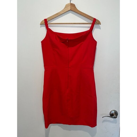 MILLY Square Neeck  Red Mini Dress Size 8 Womens - Picture 4 of 9